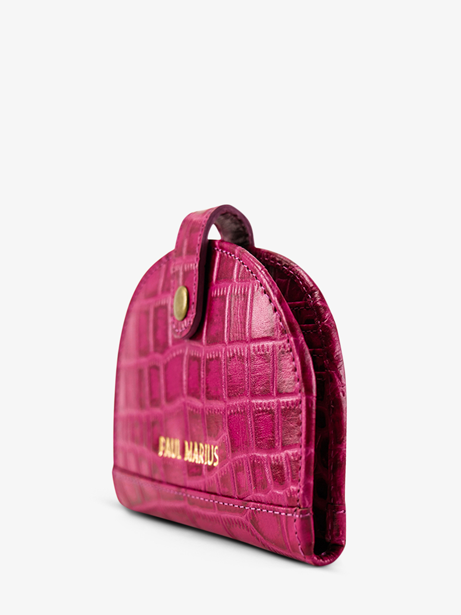 Foto-Seitenansicht-Lederbrieftasche-für-Damen-LePortefeuille-Manon-N2-Alligator-rosa-Paul-Marius-M33-A-PI
