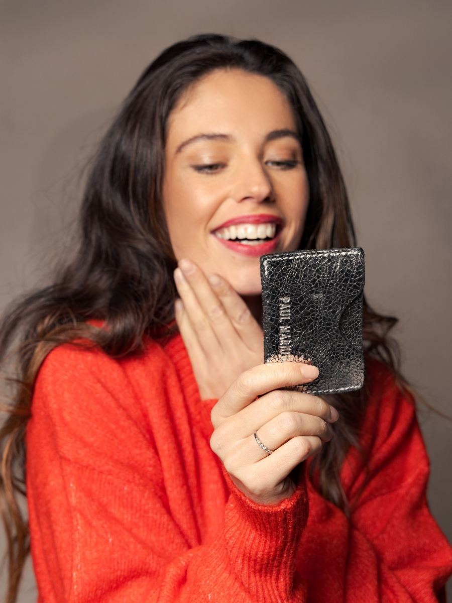 Kartenhalter-LePorte-cartes-Gabin-Miroir-Argente-Vue-Face-M55-Mir