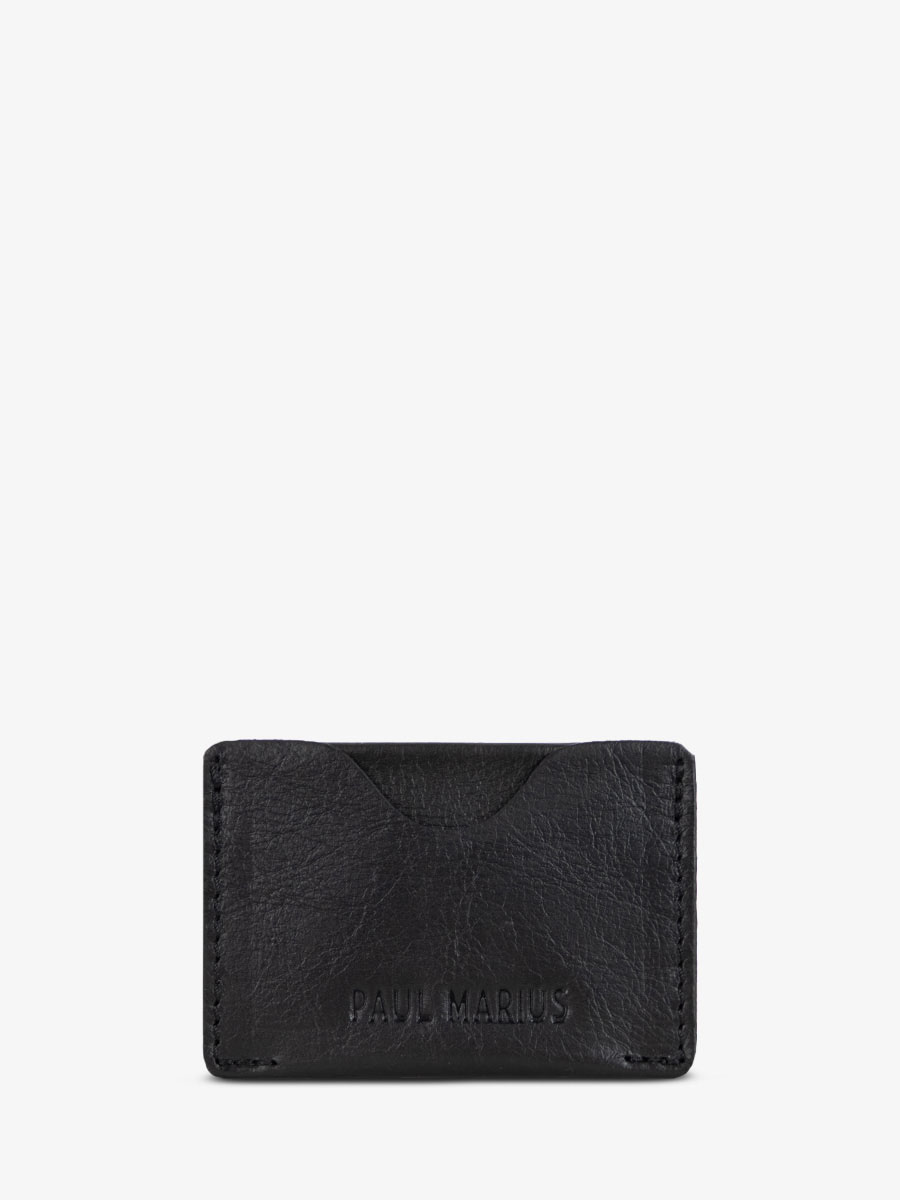 Fotoansicht von der Seite: Kartenetui aus schwarzem Leder, LePorte-cartes GABIN, schwarz, Paul Marius, M55 B