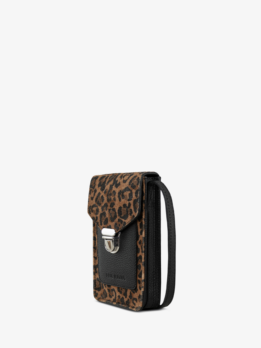 tasche-telefon-leder-telefonhalter-leopard-schwarz-seitenansicht-m88-lp-b