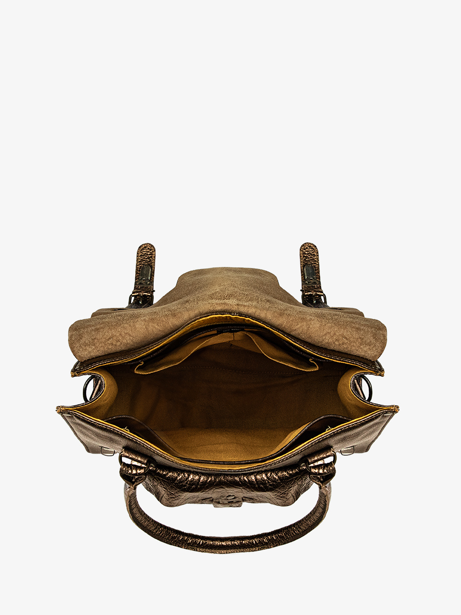 Foto-Innenansicht-Umhängetasche-Leder-Damen-Kupfer-LeRive Gauche-M-Kupfer-Paul Marius-W01M-C