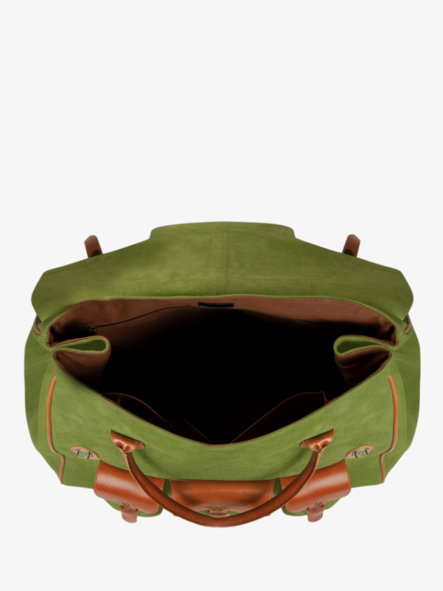 Fotoansicht: Große Reisetasche aus Leder für Herren in Khaki und Braun, Rouen-Delhi, Nomade, Paul Marius, M109 OCO-GR