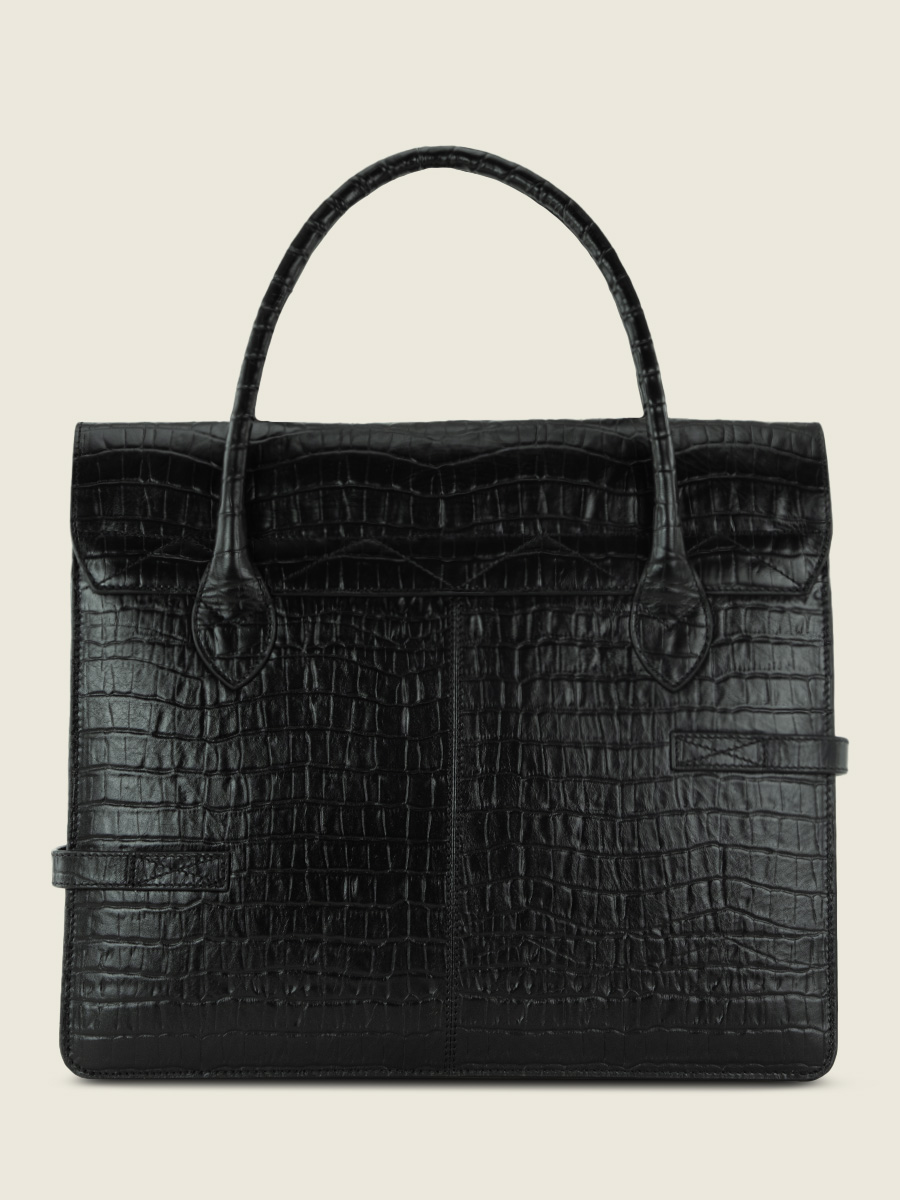 Fotoansicht Innenansicht Dokumentenhalter aus schwarzem Leder Lesecrétaire Heritage in tiefschwarz von Paul Marius W47 CR B