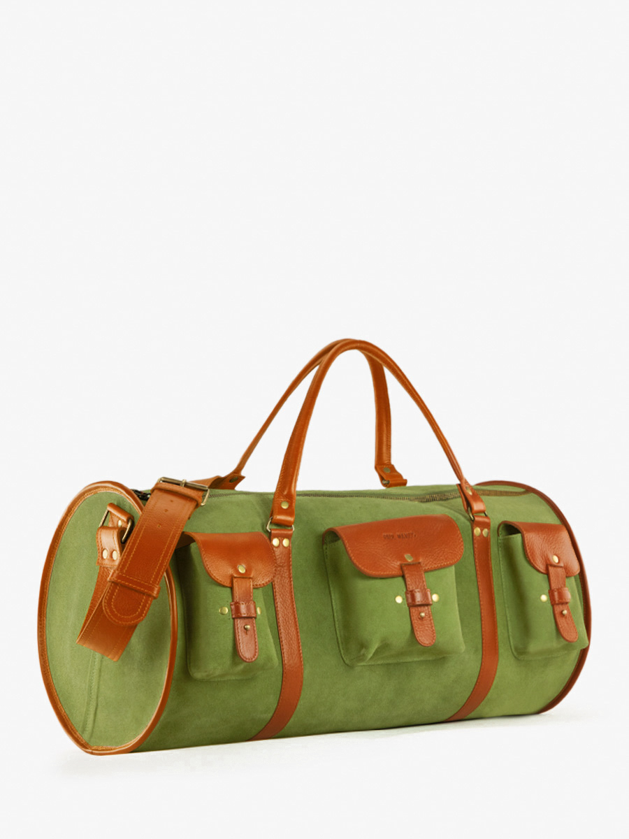 Fotoansicht-Rückseite-Reisetasche-Leder-braun-khaki-LeVoyageur-XL-Nomade-Paul-Marius-M108S60-OCO-GR