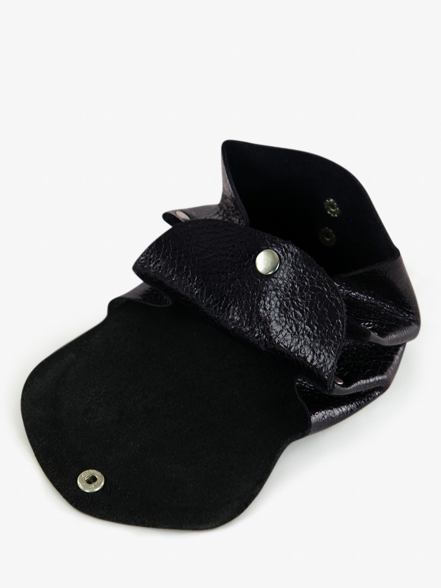 Fotoansicht Innenansicht Geldbörse aus schwarzem Leder mit Glitzer-Legustave-Eclipse-Paul-Marius-CLP-M-B