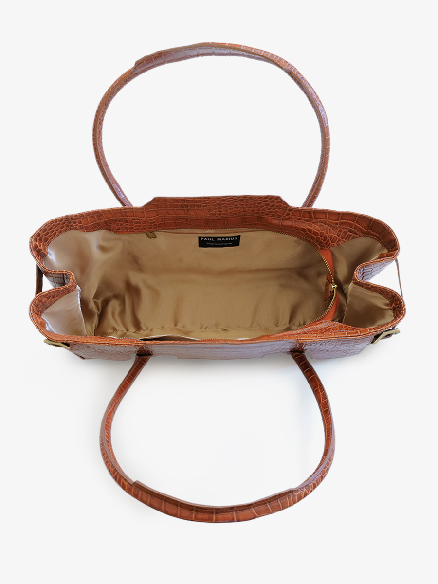 Foto-Innenansicht-Handtasche-Leder-Damen-Madeleine-Alligator-braun-Paul-Marius-W31-A-L