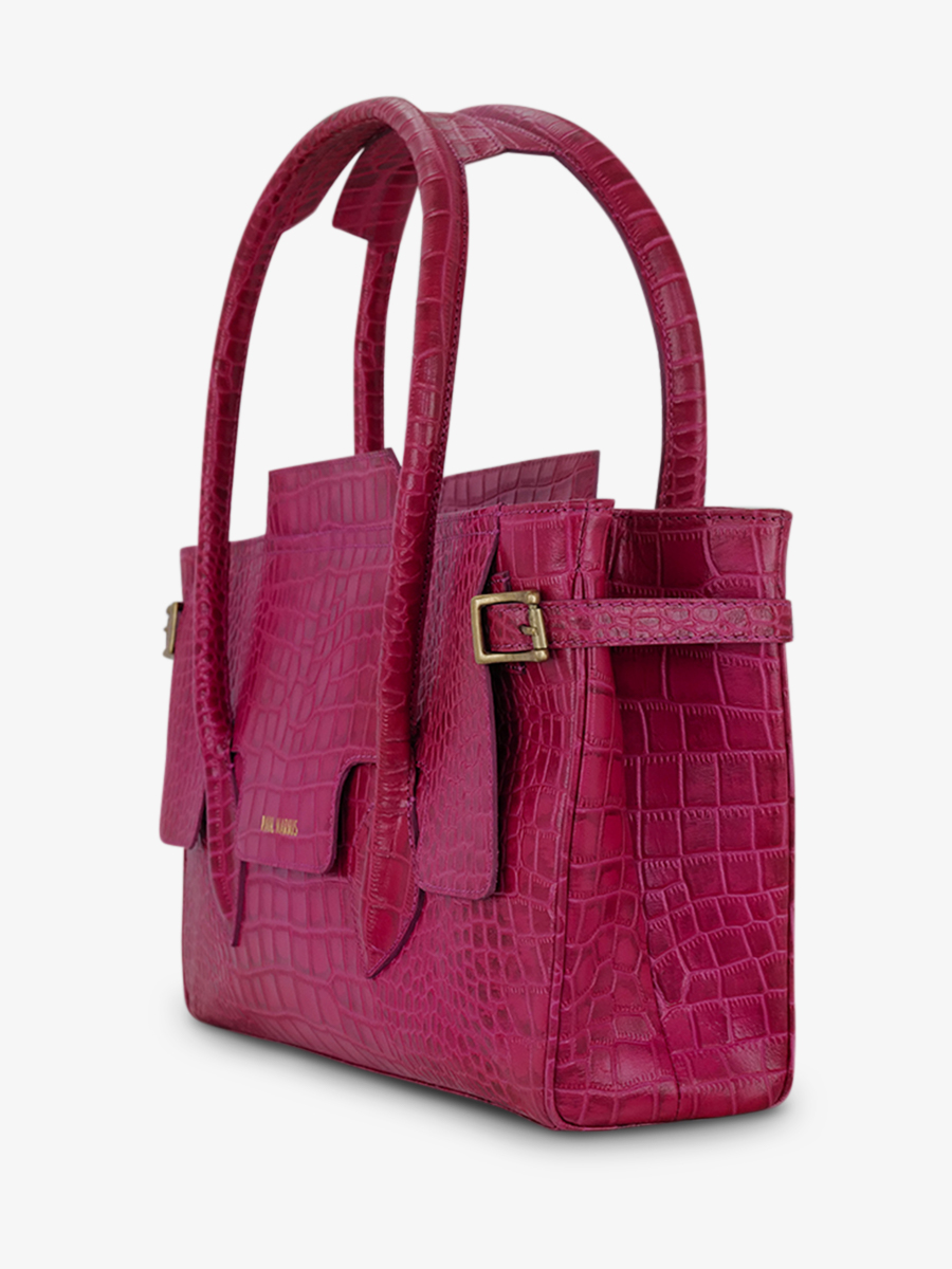 Foto-Rückansicht-Handtasche-Leder-Damen-Madeleine-Alligator-rosa-Paul-Marius-W31-A-PI