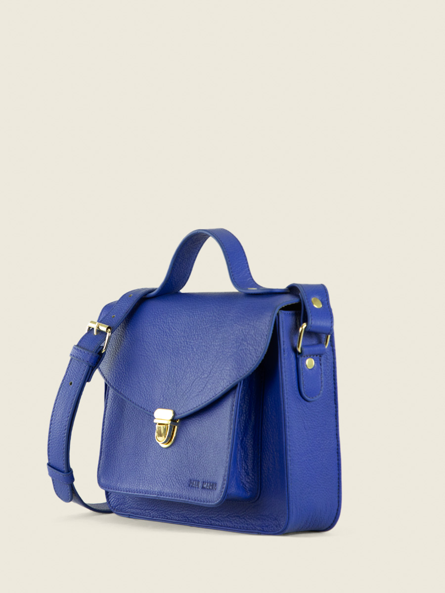 Fotoansicht-Seite-Handtasche-Leder-blau-Mademoiselle-George-Azur-blau-Königsblau-Paul-Marius-W05-AZ-BLU