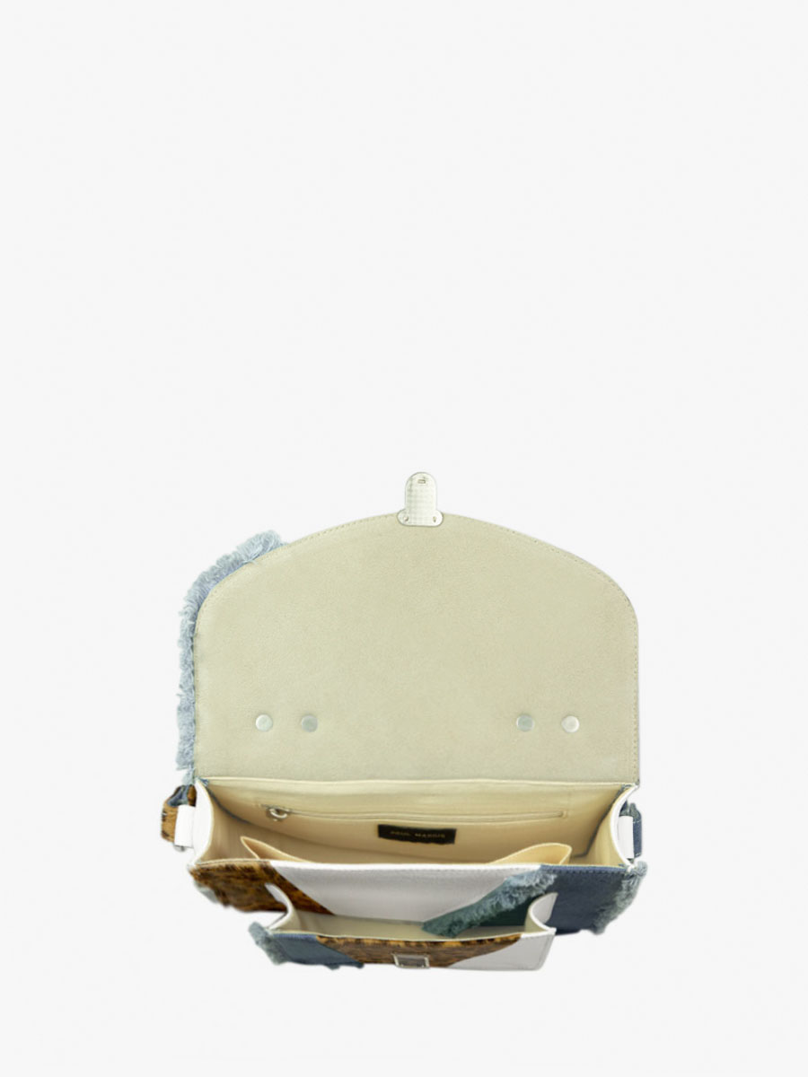 Fotoansicht-Innenansicht-Umhängetasche-Leder-Damen-weiß-Mademoiselle-George-Chimère-Denim-weiß-Paul-Marius-W05-CH-W-DENIM