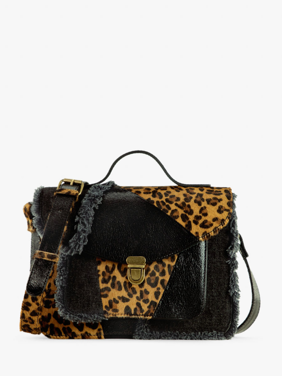 Foto-Ansicht-von-der-Seite-Umhängetasche-Leder-Damen-schwarz-Mademoiselle-George-Chimere-Denim-schwarz-Paul-Marius-W05-CH-B-Denim