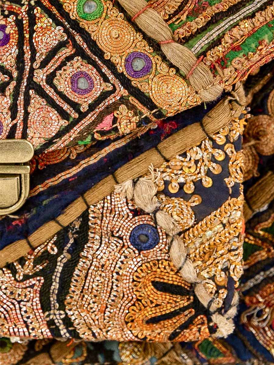 Fotoansicht-Zoom-Material-Handtasche-goldenes Leder-Mademoiselle George Jaipur Bronze Paul Marius W05 JAI OG