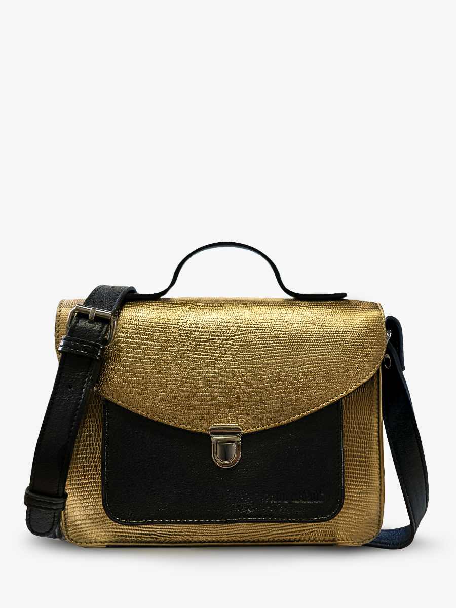 foto-ansicht-vorderseite-handtasche-leder-gold-schwarz-mademoiselle-george-or-noir-paul-marius-w05-l-g-b
