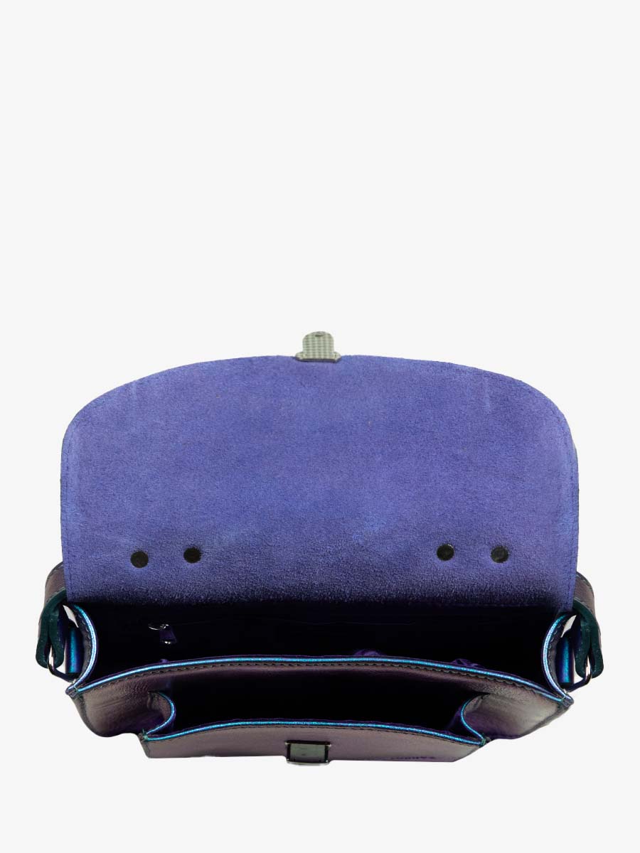 Foto-Innenansicht-Umhängetasche-Leder-Damen-blau-Mademoiselle George-Scarabee-Paul Marius-W05-P-BLU