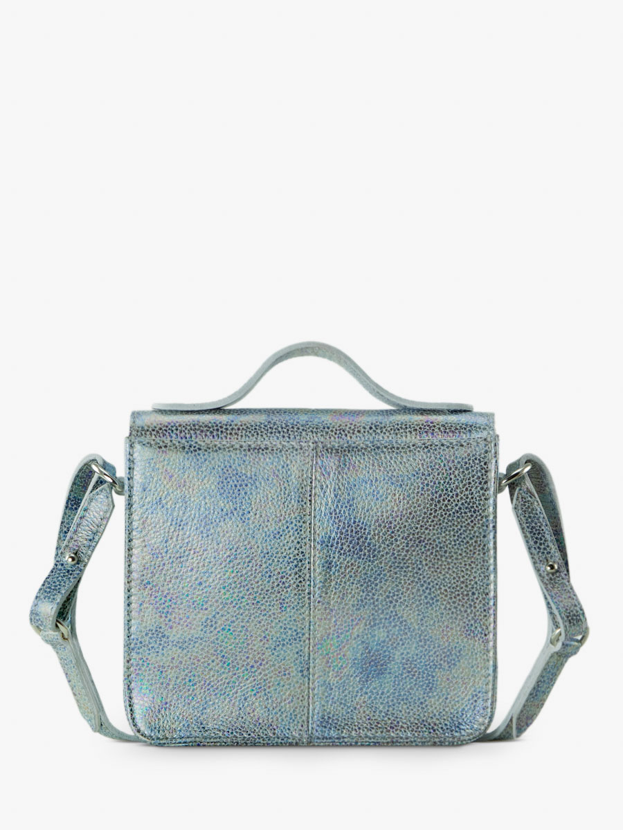 Fotoansicht Innenraum Handtasche aus weißem Leder mit Hologramm-Effekt Mademoiselle George XS Granite Paul Marius W05XS GRA W