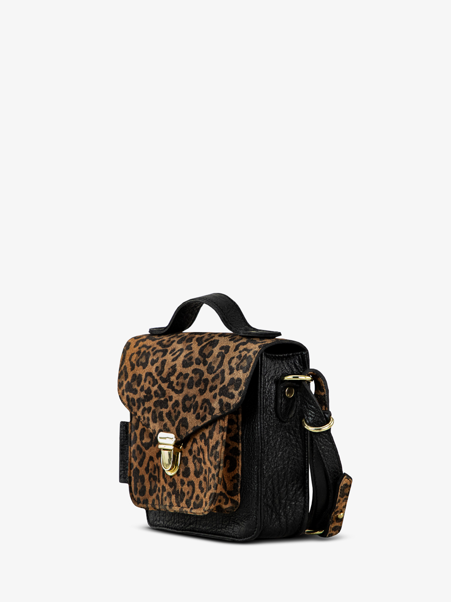 Fotoansicht-Seite-Handtasche-Leder-Leopard-schwarz-Mademoiselle-George-XS-Leopard-schwarz-Paul-Marius-W05XS-LP-B
