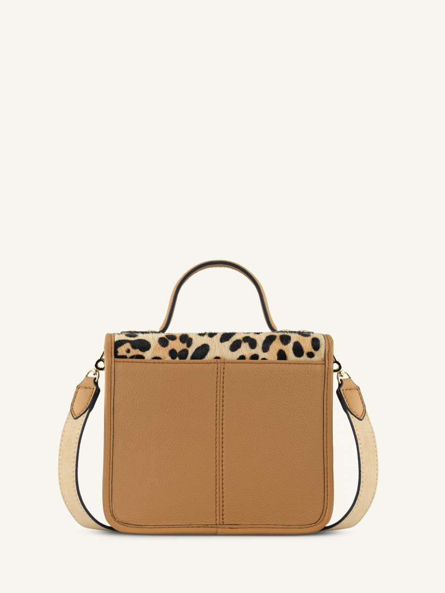 handtasche-leder-Mademoiselle George XS-leopard-beige-ansicht-rückseite-w05xs-lp-bei