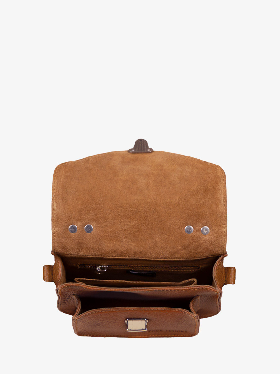 Fotoansicht Innenraum Handtasche aus braunem Leder Mademoiselle George XS natur Paul Marius W05XS L