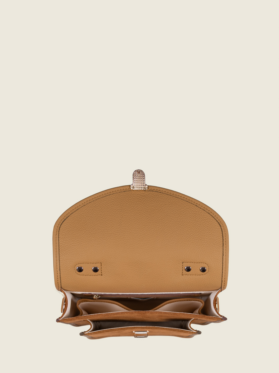 Umhängetasche aus braunem Leder Mademoiselle George N2, hellbraun, Innenansicht W105 SU CO