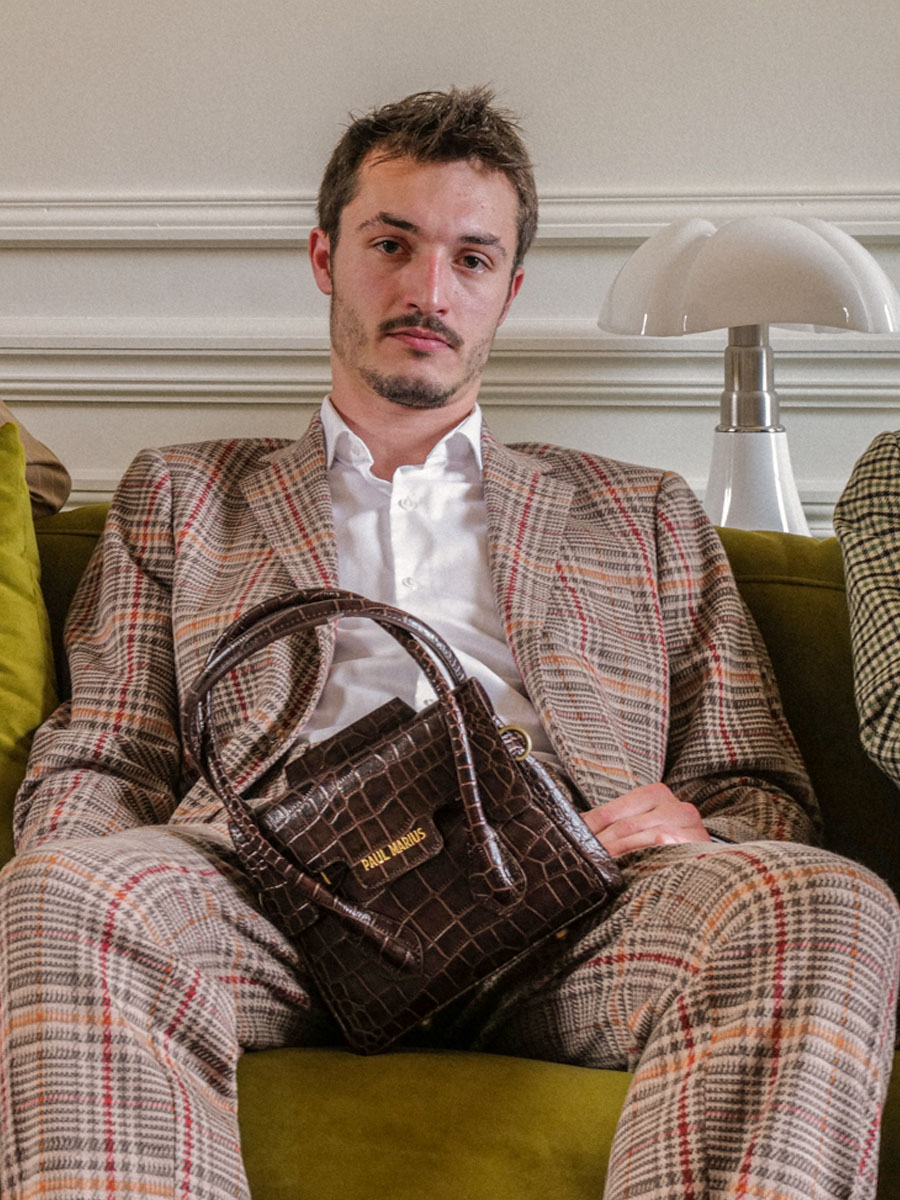 Foto-Tragetasche-Handtasche-Leder-Damen-Colette-XS-Alligator-Braun-Paul-Marius-W28XS-A-DB