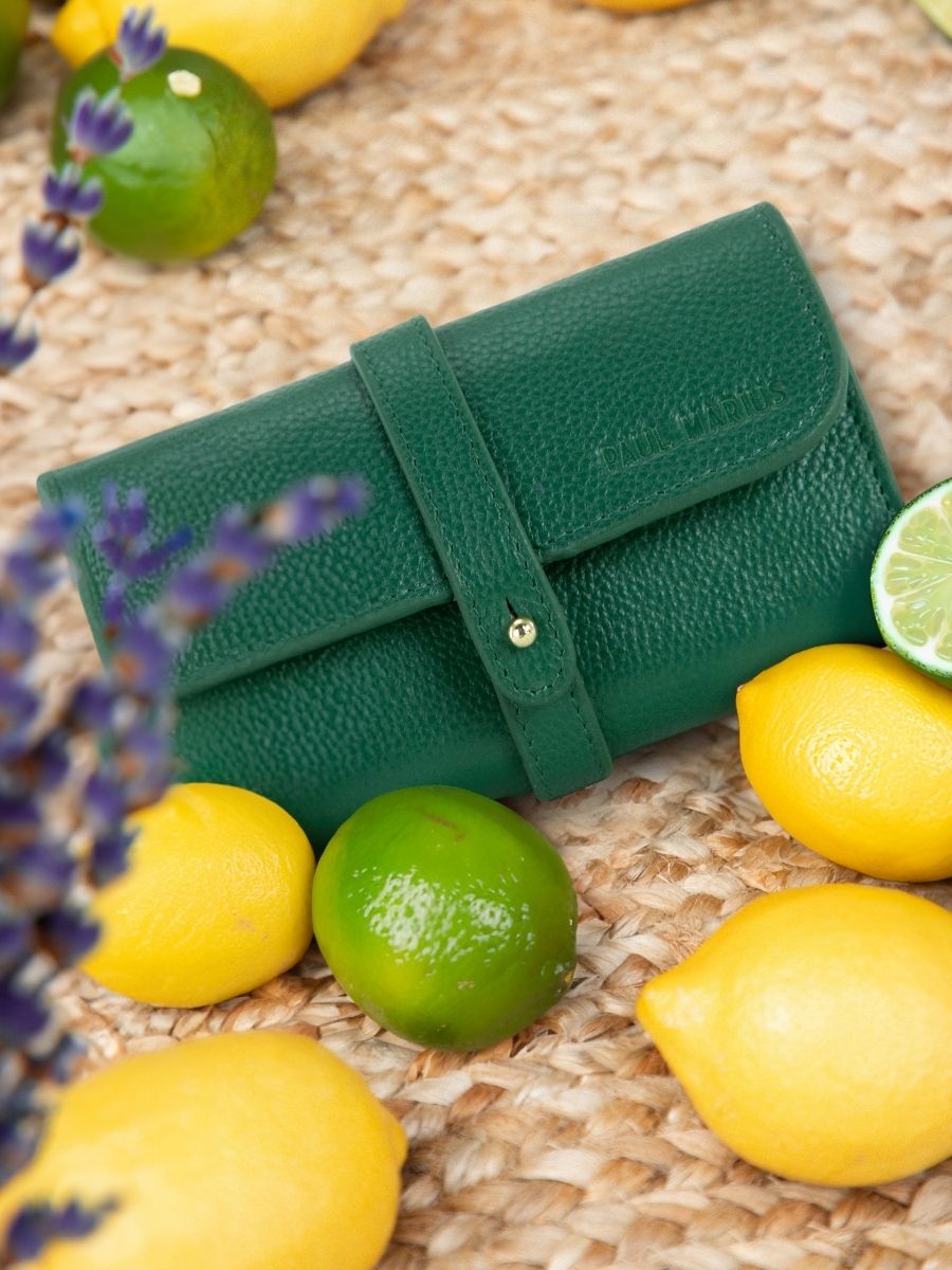 Fotoansicht-Vorderseite-Brillenetui-Leder-grün-Oscar-Azur-grün-imperial-Paul-Marius-M50-AZ-GR