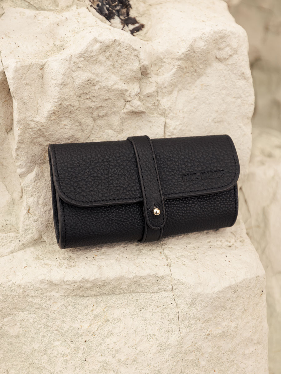 Brillenetui Oscar schwarz Charbon-noir-Vorderansicht-m50-bm-b