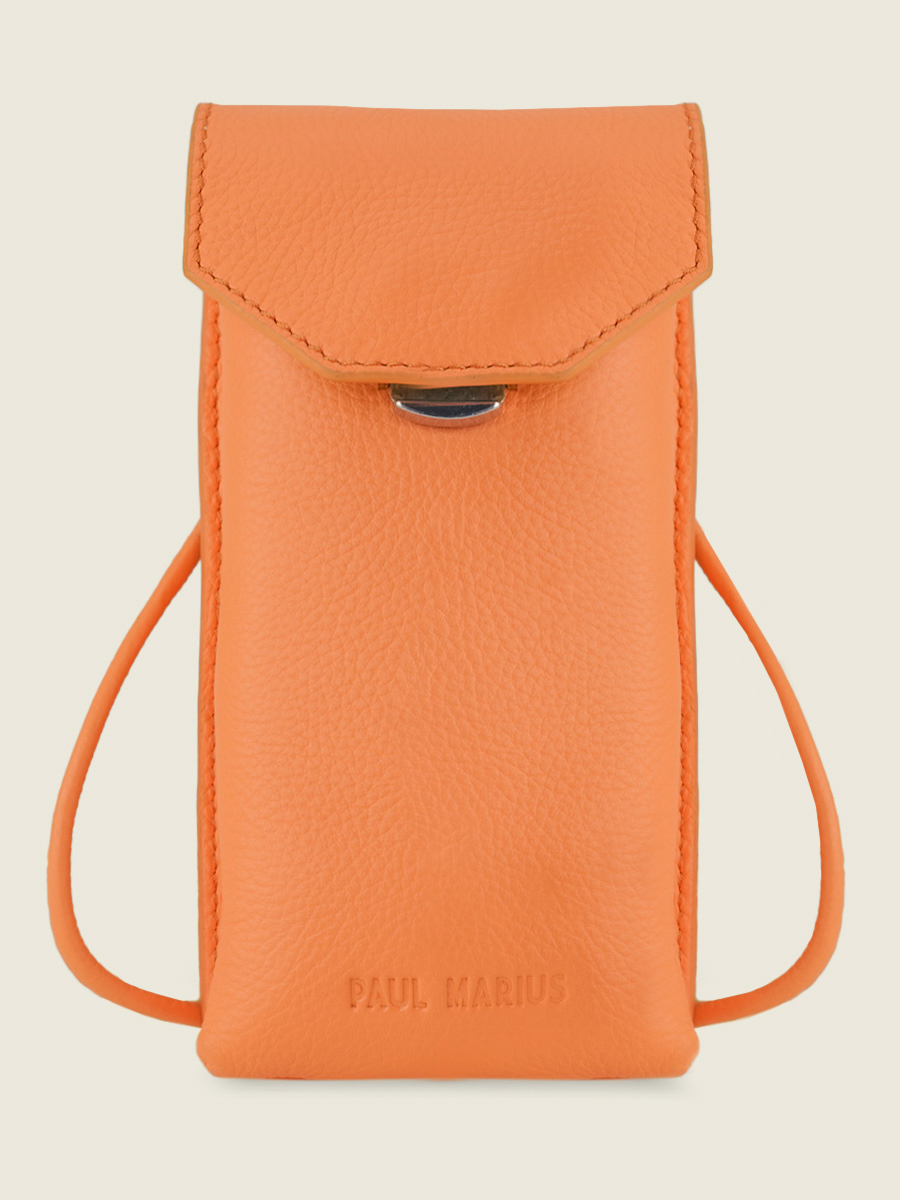 Foto-Vorderansicht-Handytasche-Leder-orange-Eva-Pastel-Aprikose-Paul-Marius-M71-PT-O