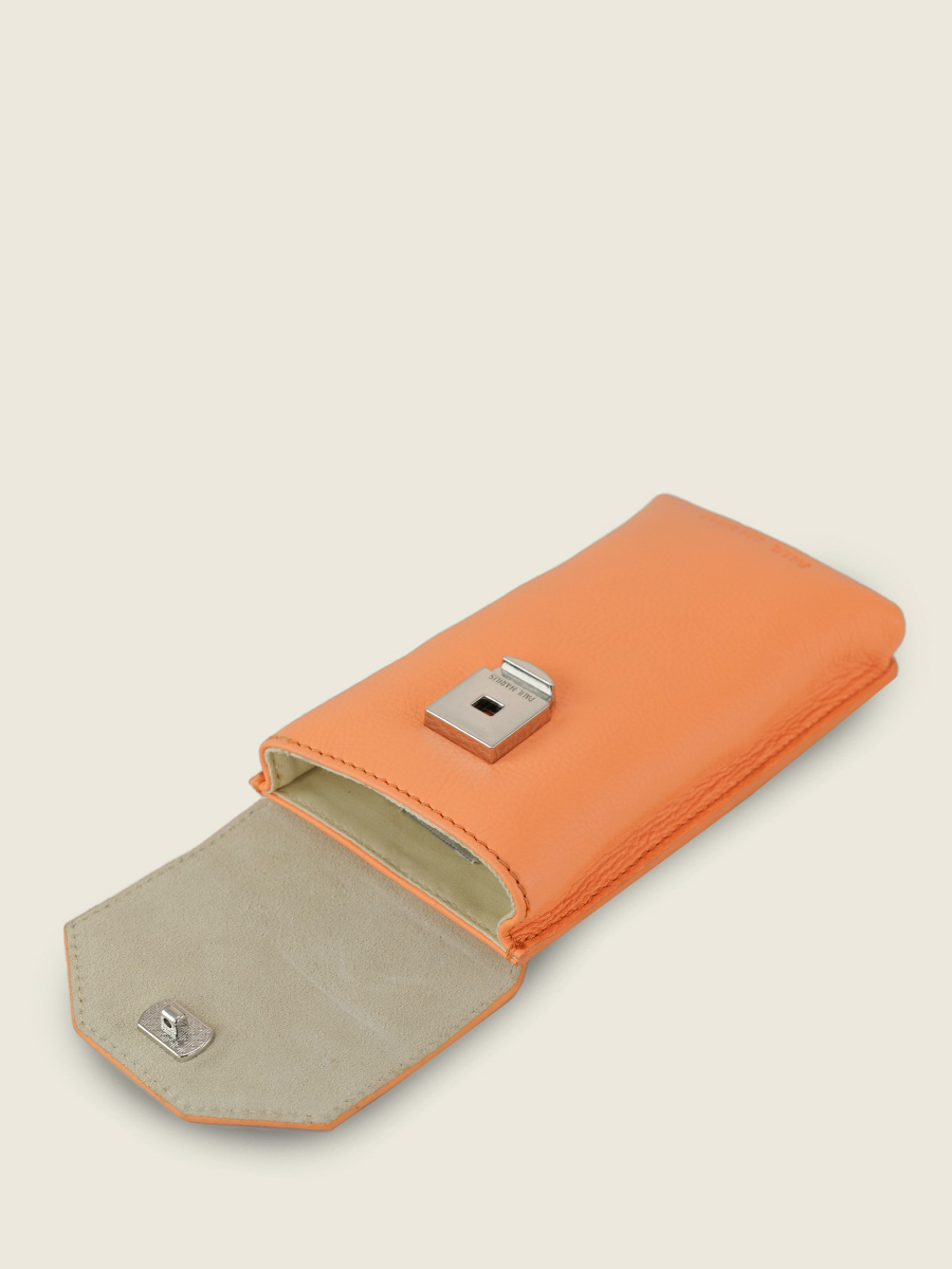 Foto-Rückansicht-Handytasche-Leder-orange-Eva-Pastel-Aprikose-Paul-Marius-M71-PT-O