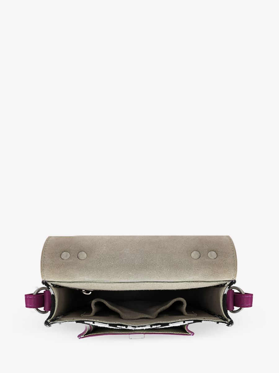 Fotoansicht Innenansicht Mini-Umhängetasche aus Leder in Violett Mademoiselle George XS Allure Zinzolin Paul Marius W05XS HS2 ZI