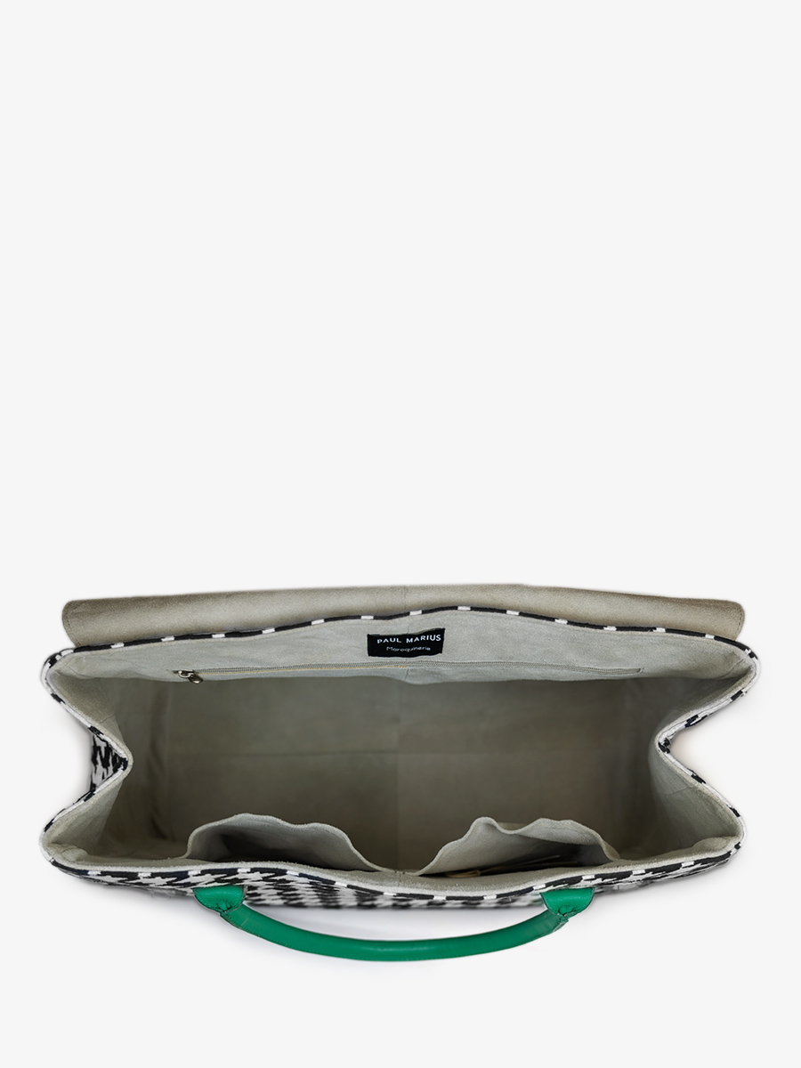 Fotoansicht-Innenansicht-Reisetasche-Leder-violett-Rouen-Delhi-Allure-grün-Paul-Marius-M105-HS2-GR