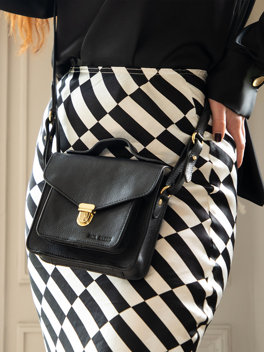 Foto-Material-Mini-Handtasche-Leder-Damen-schwarz-Mademoiselle-George-XS-Art-Deco-schwarz-Paul-Marius-W05XS-AD-B