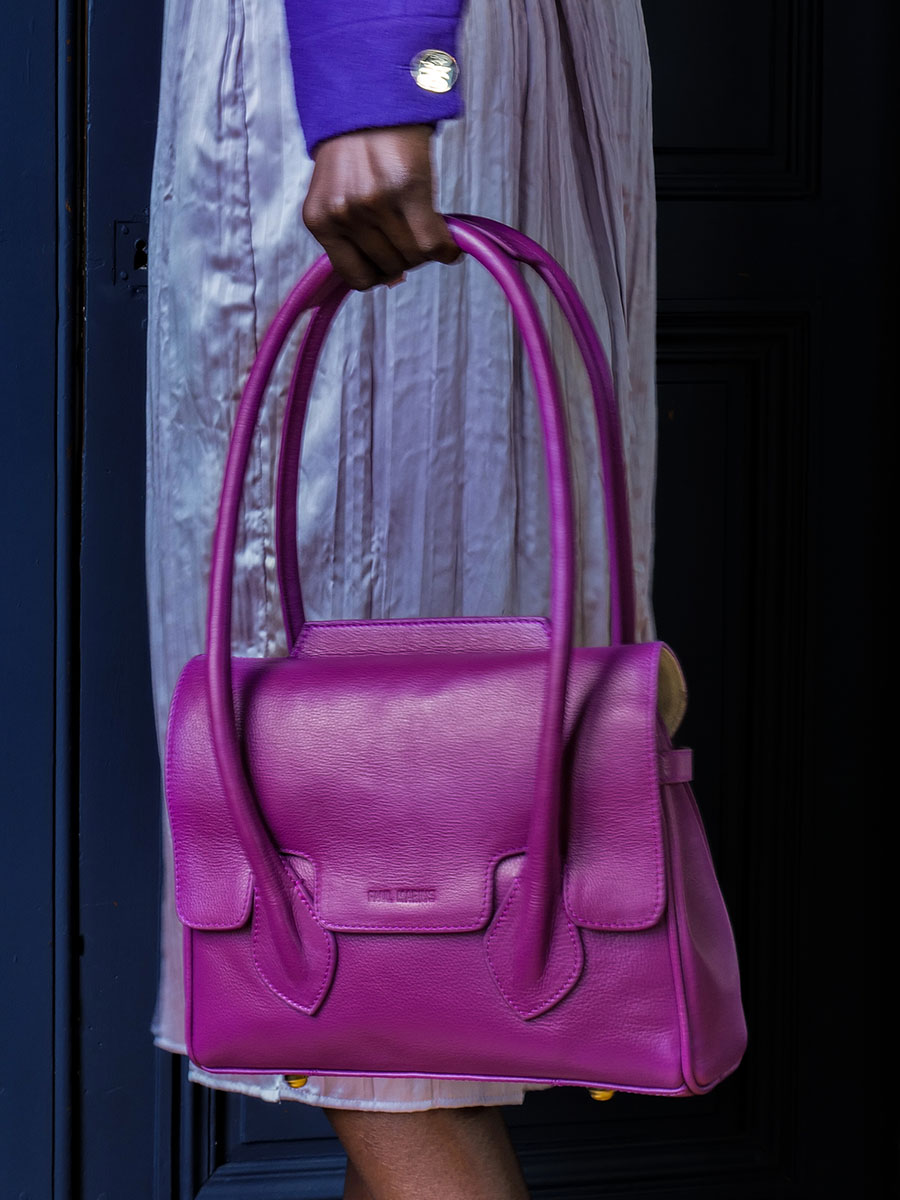 Foto-Material-Handtasche-Leder-violett-Colette-S-Art-Déco-Zinzolin-Paul-Marius-W28S-AD-ZI