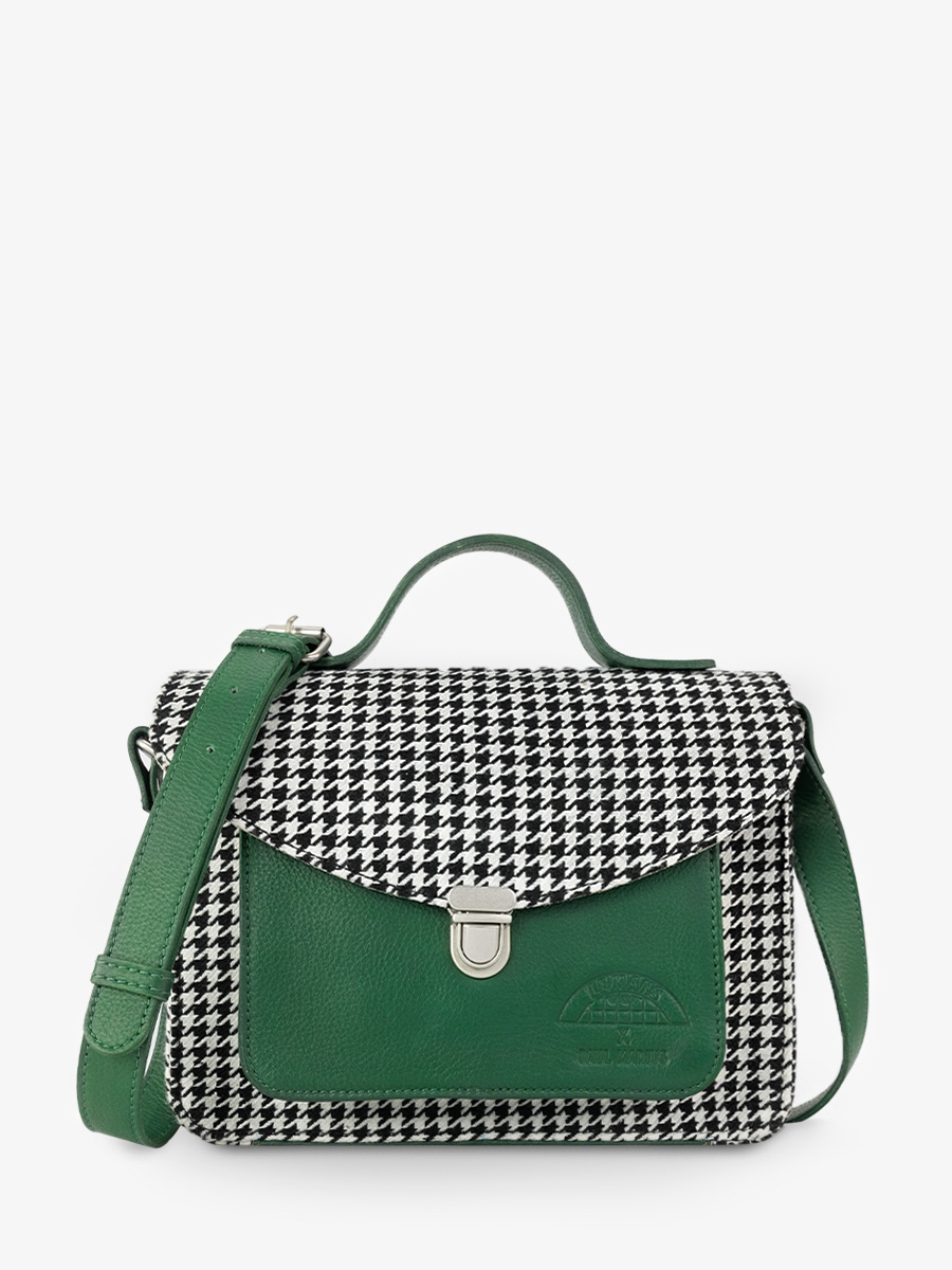 Fotoansicht-Vorderseite-Umhängetasche-Leder-grün-Mademoiselle George-Le Mans-klassisch-Paul Marius-W05-LEMANS-DG