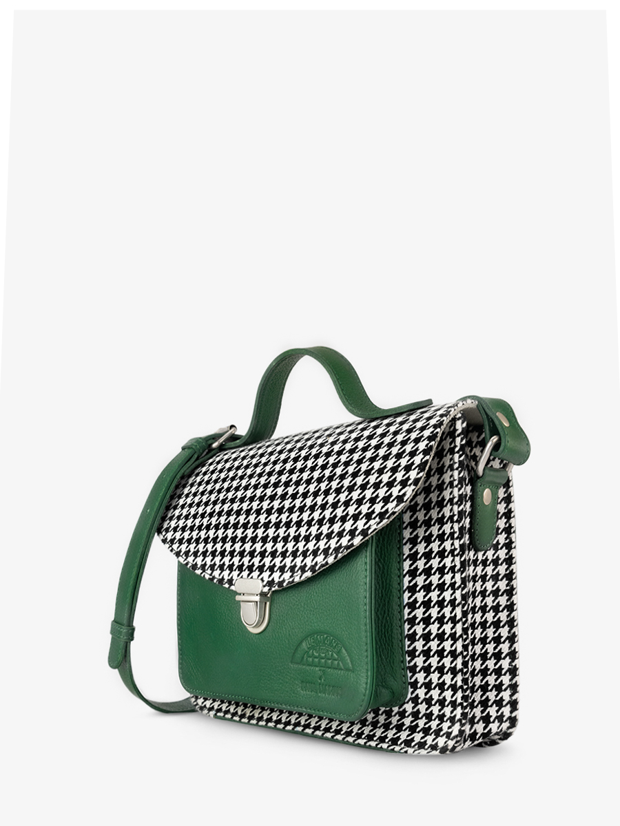 Fotoansicht-Seite-Umhängetasche-Leder-grün-Mademoiselle-George-Le-Mans-klassisch-Paul-Marius-W05-LEMANS-DG