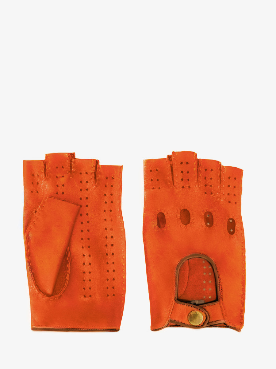 Foto-Vorderseite-Handschuhe-Leder-orange-Handschuhe-Pilotenhandschuhe-Herren-Allure-Orange-Paul-Marius