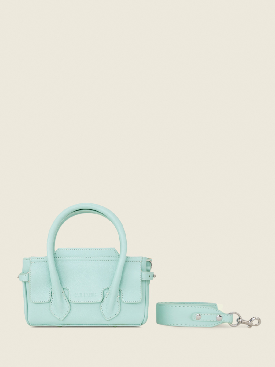 Foto-Vorderansicht-Mini-Handtasche-Leder-blau-Madeleine-XS-Pastel-Bläütchen-Paul-Marius-W31XS-PT-BLU