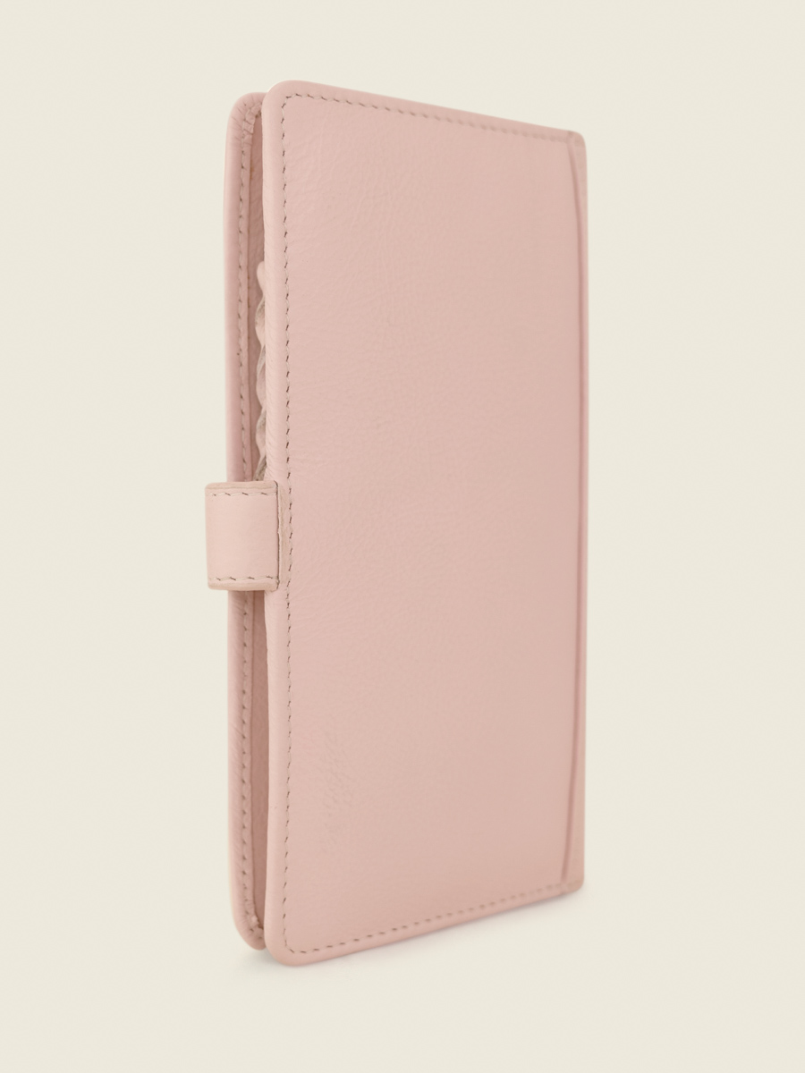 Foto-Seitenansicht-Brieftasche-Leder-rosa-Charlotte-N2-Pastel-Poudre-Paul-Marius-M67-PT-PI