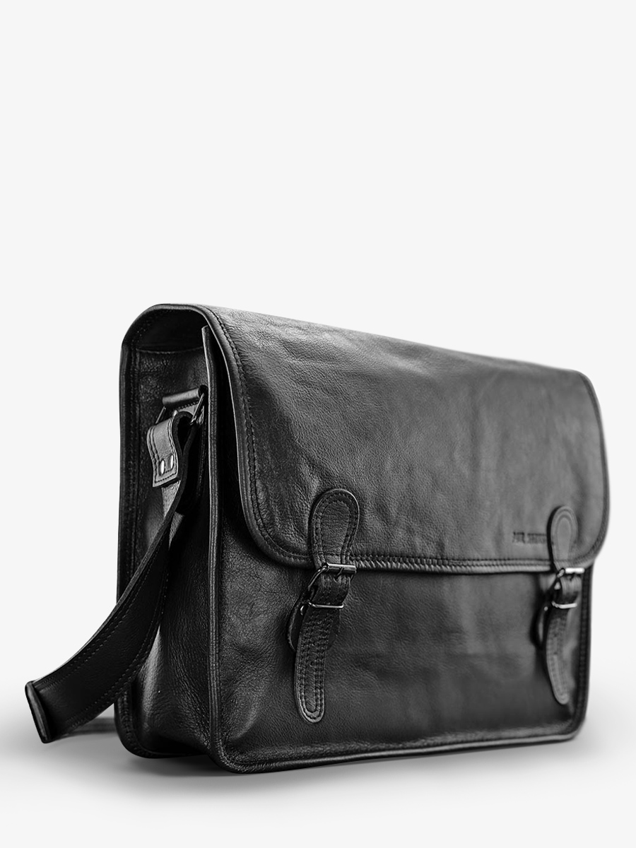 Foto-Seitenansicht-Aktentasche-Leder-schwarz-Lasacoche-L-schwarz-Paul-Marius-M02S16-B