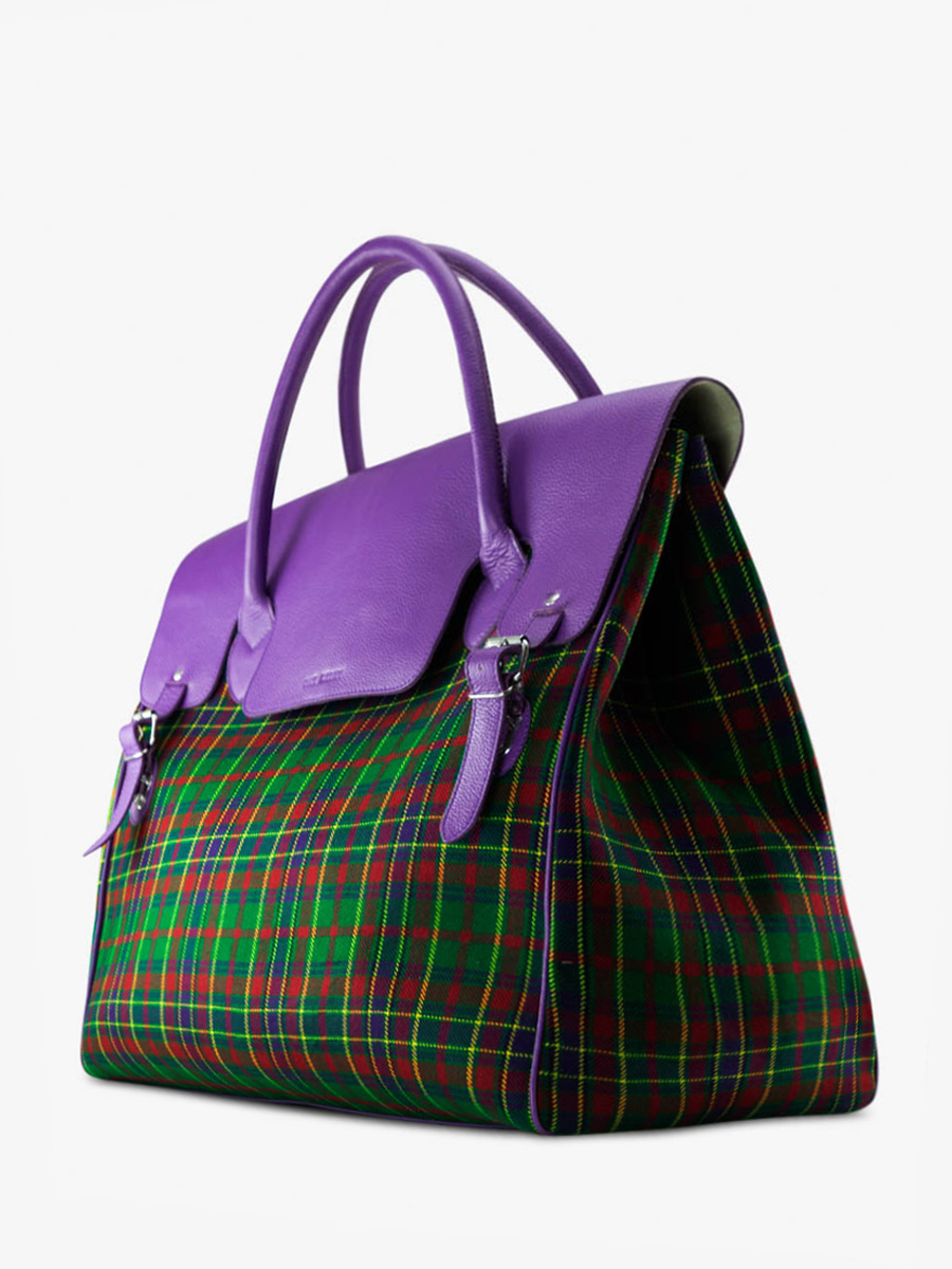 Foto-Rückansicht-Reisetasche-Leder-Tartan-Rouen-Delhi-Versus-Paul-Marius-M105-SCO-GR-P