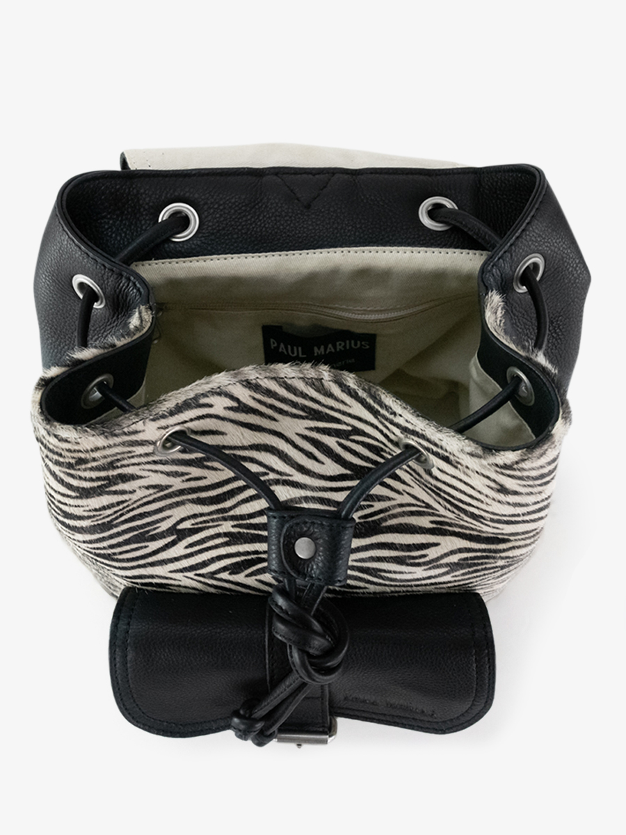 Foto-Innenansicht-Rucksack-Leder-Damen-LeBaroudeur-Zebra-Paul-Marius