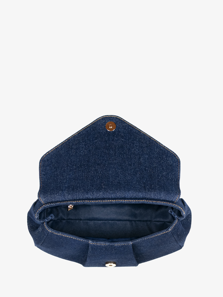 Umhängetasche Blau Jean Suzon M N2 Denim Brut Innenansicht W125 DBLU-DENIM