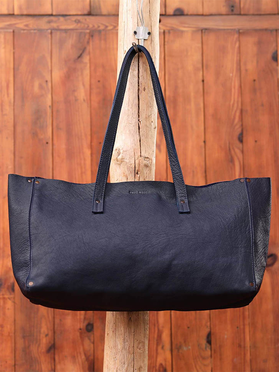 Foto-Tragetasche-Leder-Damen-blau-Leffronte-M-tintenblau-Paul Marius-W12 DB