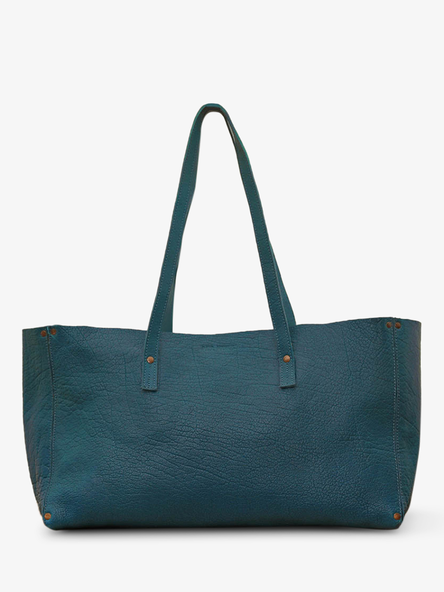 Foto-Vorderansicht-Ledertasche-für-Damen-blau-Leffronte-M-Poolblau-Paul-Marius-W12-BLU