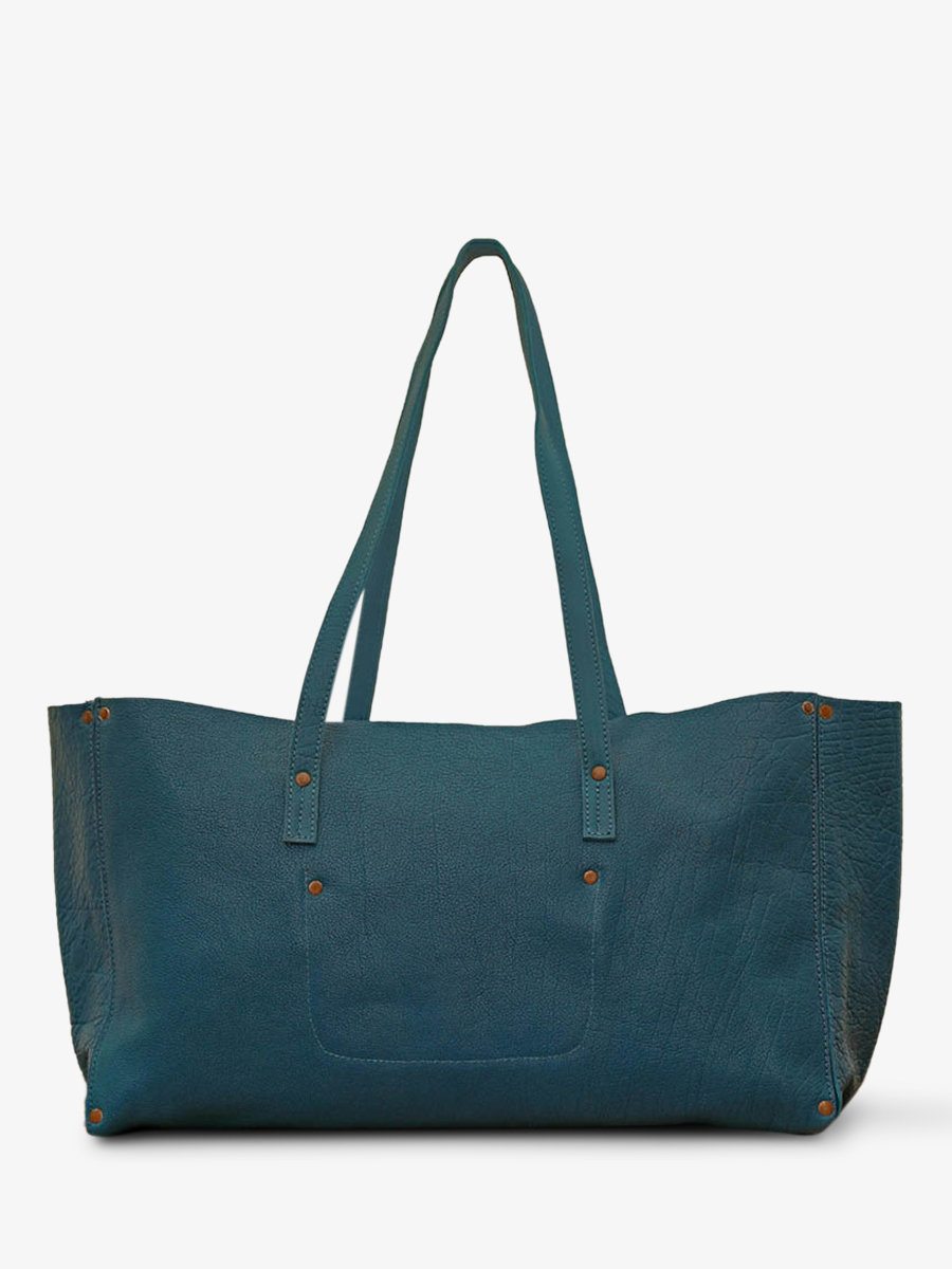 Foto-Rückansicht-Ledertasche-für-Damen-blau-Leffronte-M-Poolblau-Paul-Marius-W12-Blu