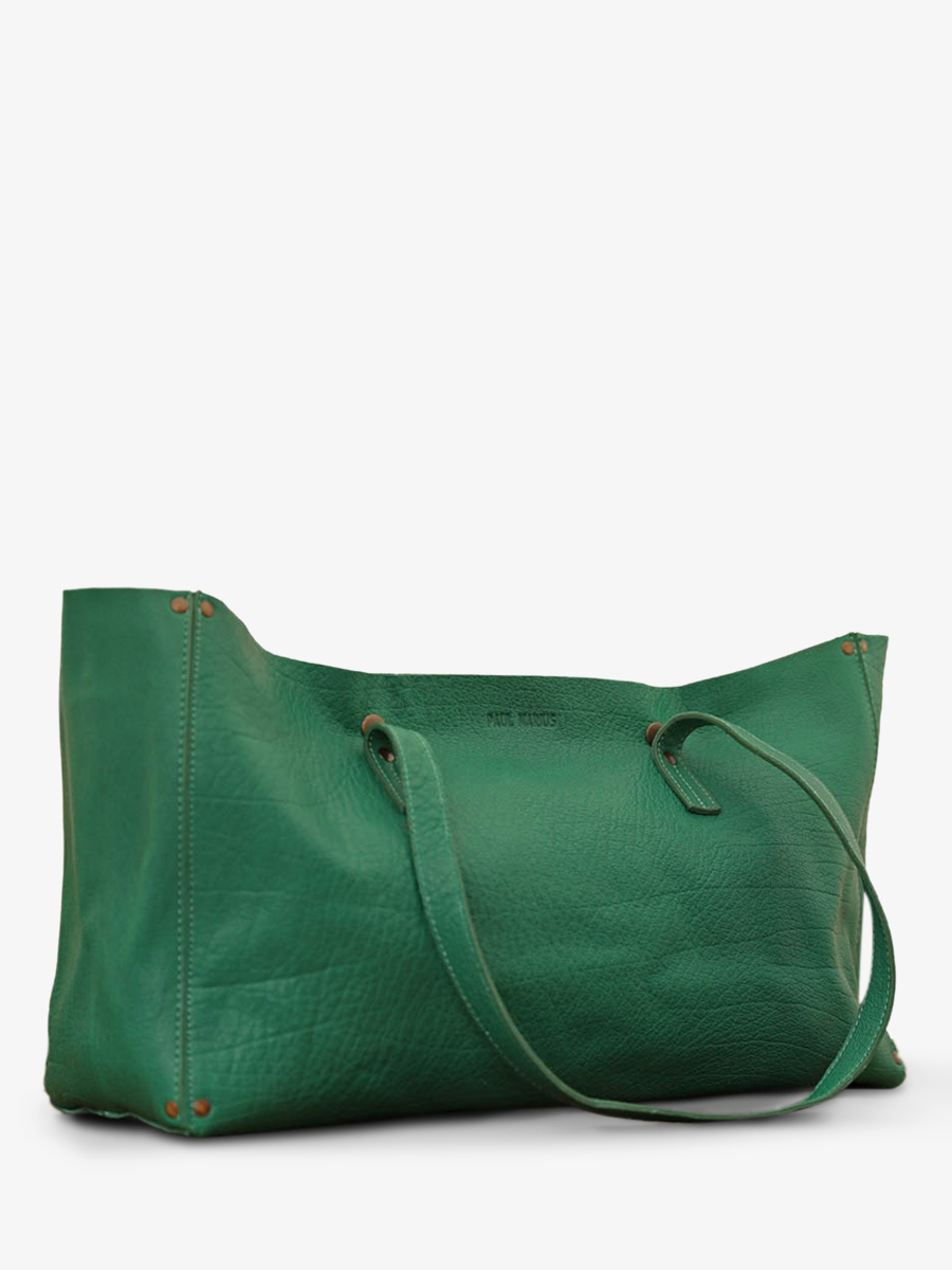 Foto-Seitenansicht-Ledertasche-für-Damen-grün-Leffronte-M-Vert-Jungle-Paul-Marius-W12-GR