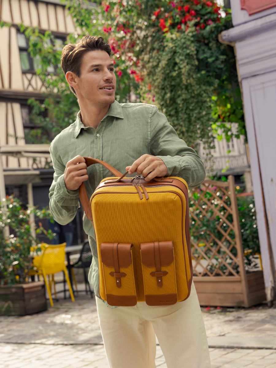 Foto-Zoom-Ansicht-Material-Rucksack-Leder-Unisex-Naturgelb-Urbain-Natur-Leinen-Safran-Paul-Marius-B08-OL-YC