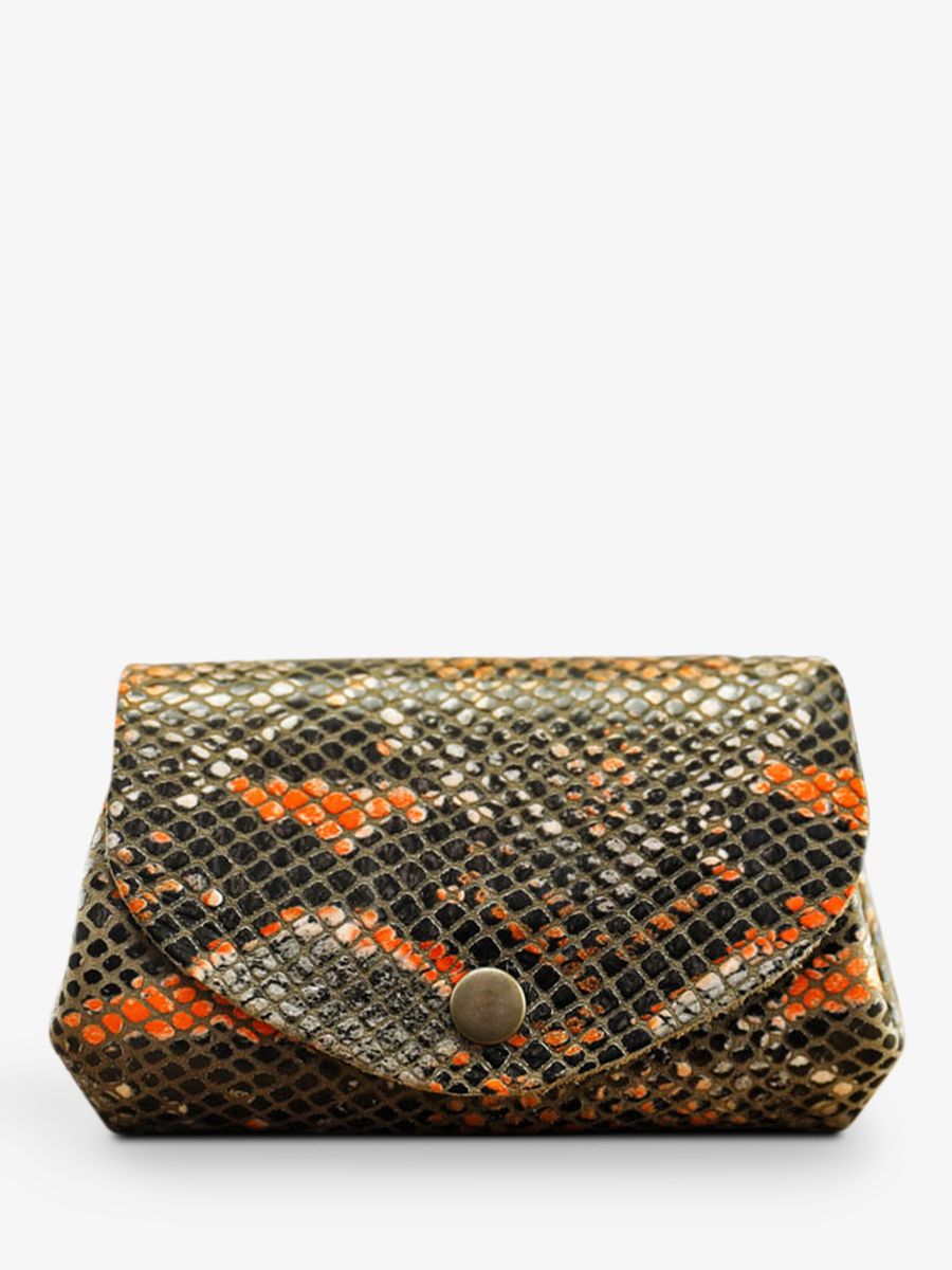 Foto-Seitenansicht-Brieftasche-Leder-orange-Legustave-Python-orange-Paul-Marius-GLP-P-O