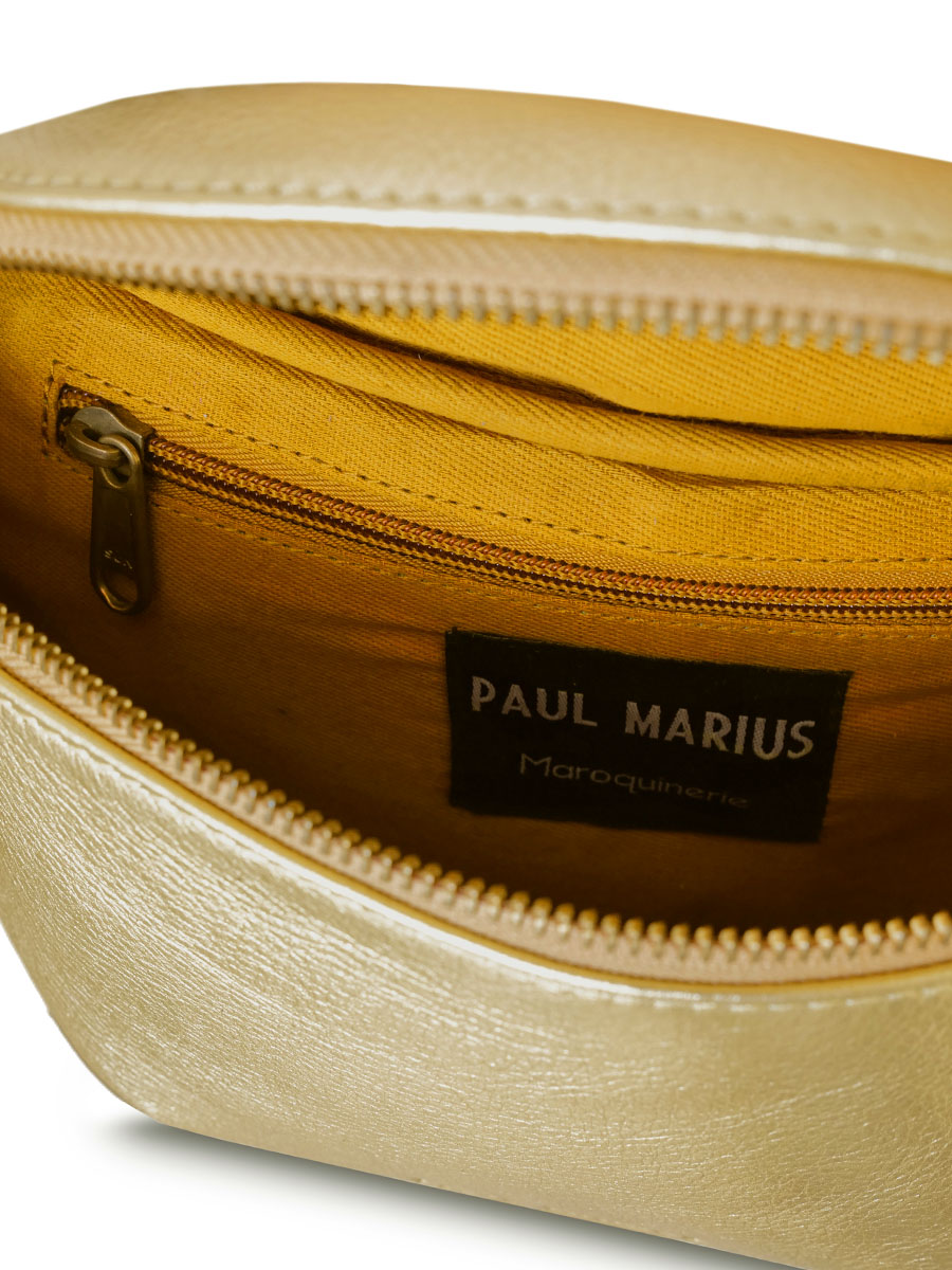 Foto-Ansicht-Innenseite-Gürteltasche-aus-goldenem-Leder-Labanane-Dore-Paul-Marius-M503-G