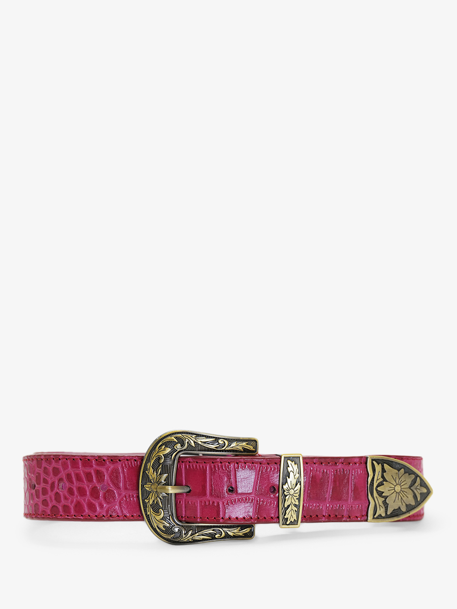 Foto-Seitenansicht-Ledergürtel-für-Damen-Alligator-rosa-Paul-Marius-LB-W-115-A-PI