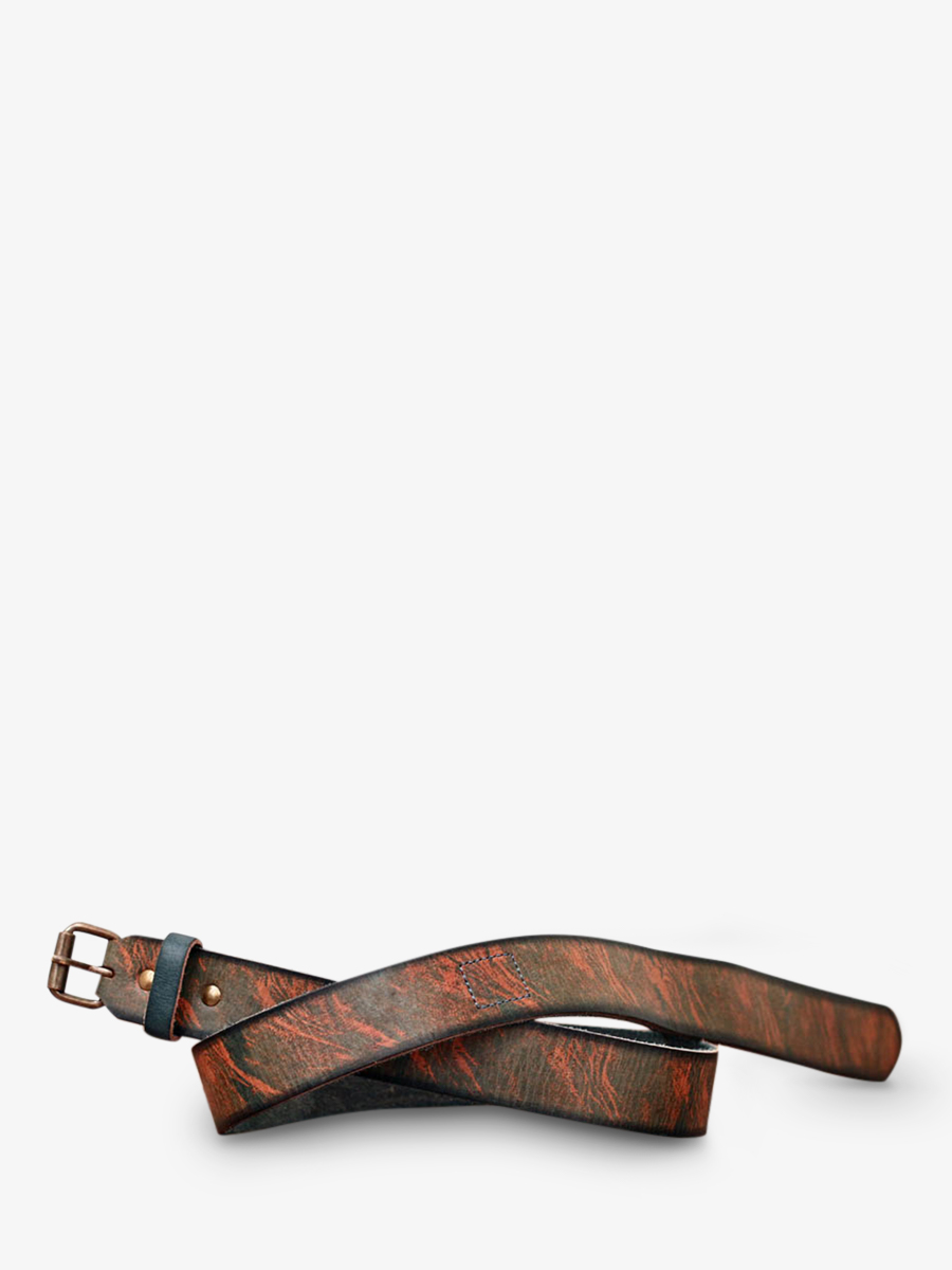 Foto-Rückansicht-Ledergürtel-für-Herren-grün-blau-Laceinture-Indie-Cobalt-Paul-Marius-B-CD-DBL90