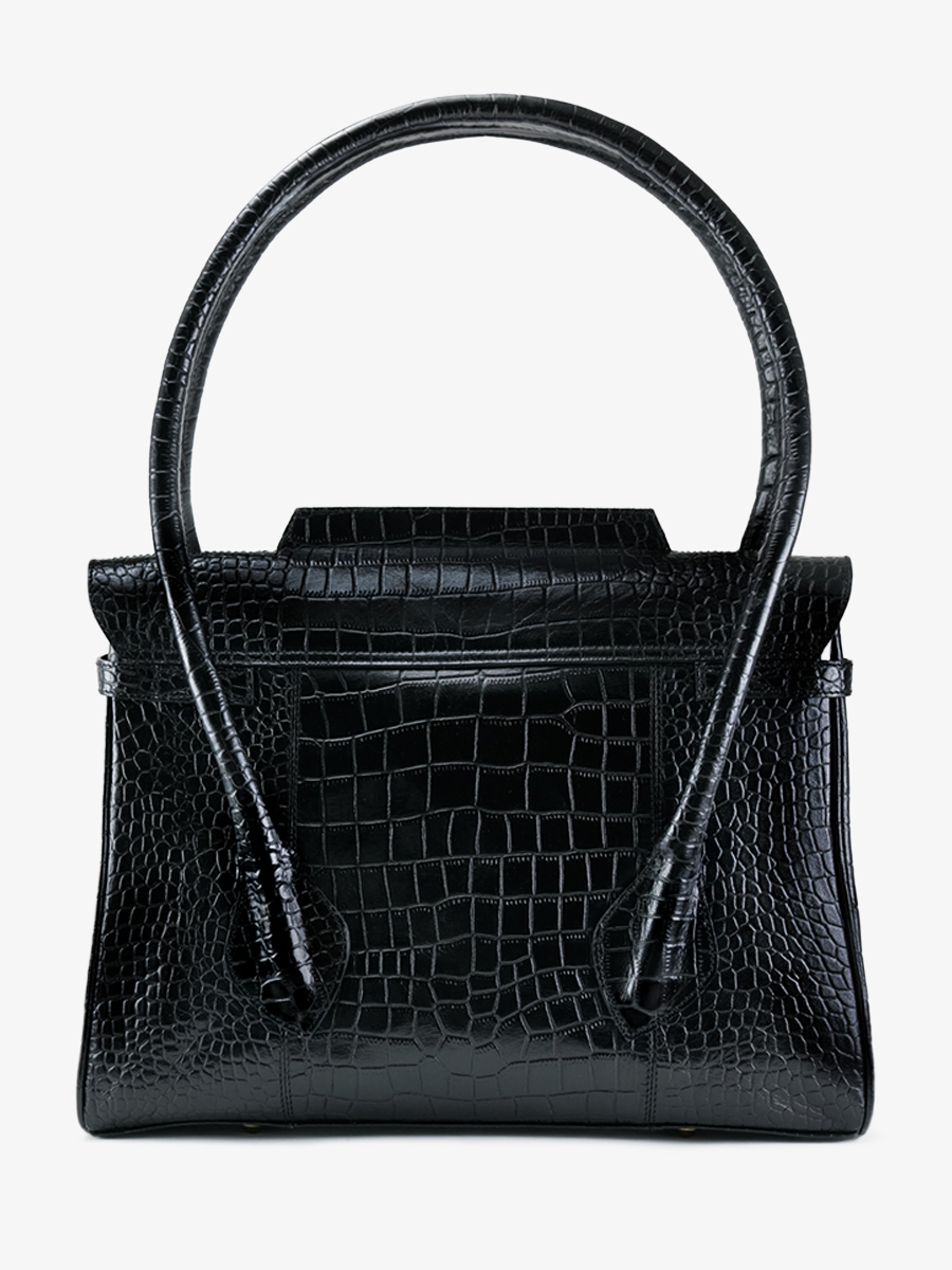 Foto-Rückansicht-Handtasche-Leder-Damen-Colette-M-Alligator-schwarz-Paul-Marius-w028m-a-b